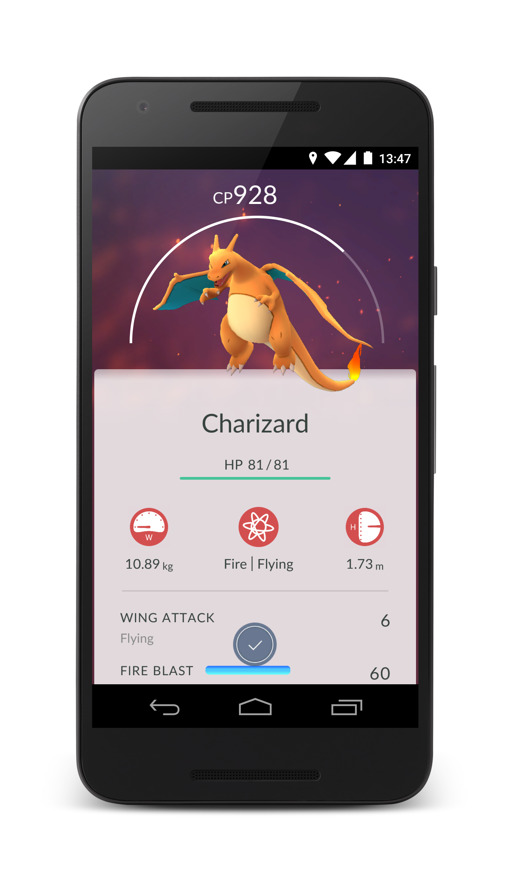 Pokémon GO Evolution Screenshot
